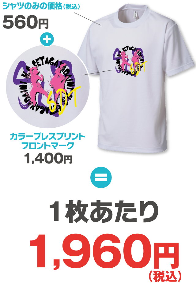 カラープレスプリント価格例