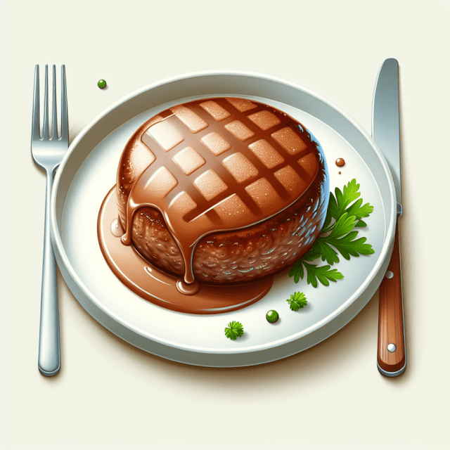 300gの大きいハンバーグステーキ イラスト