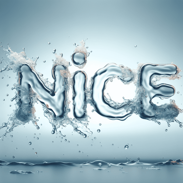 Niceという文字が書かれた水のイメージ イラスト