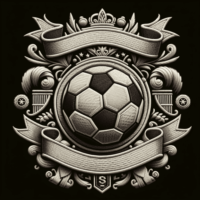 サッカーチームのロゴイメージ　刺しゅう