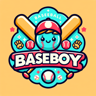 BaseBoyという野球チームのかわいらしいデザイン チームエンブレム