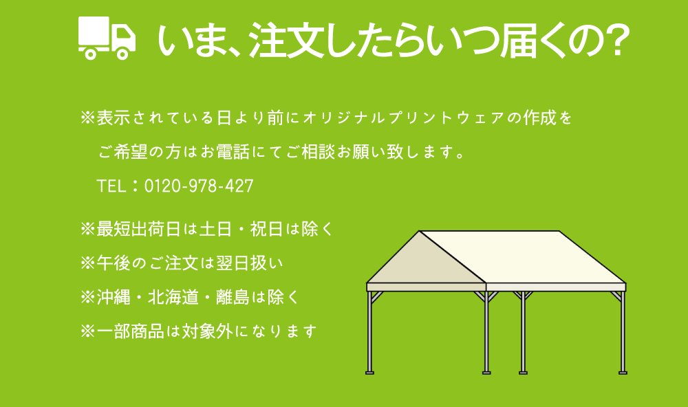 いま、注文したらいつ届くの?