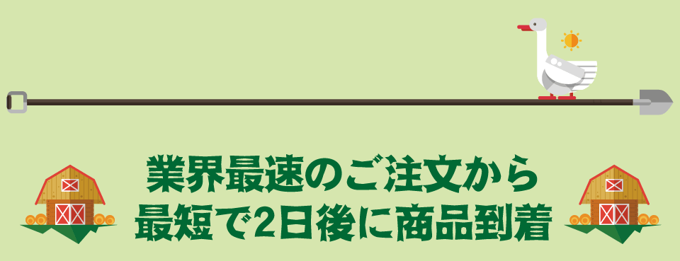 業界最速！商品のお届け最短2日後