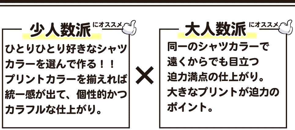 少人数派におすすめ 大人数派におすすめ