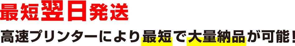 最短翌日発送が可能