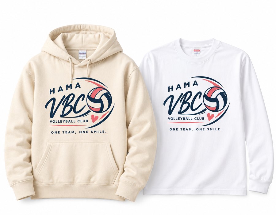 同じデザインのパーカーとロングTシャツ