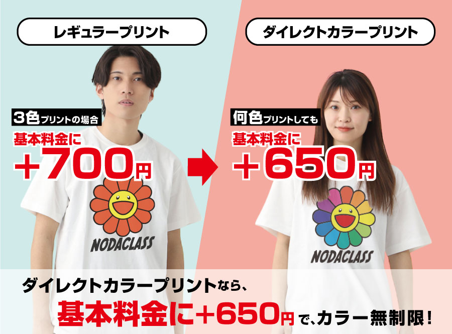 ダイレクトカラープリント料金