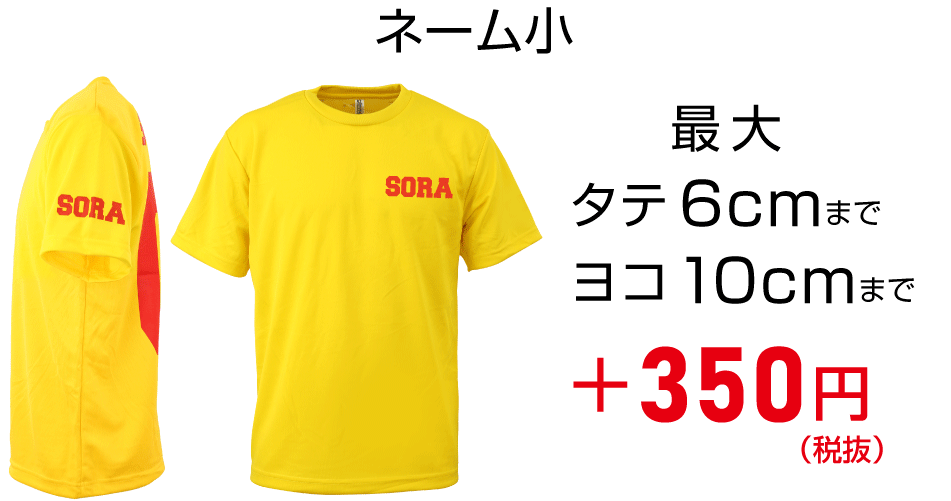 ネーム小の価格 +350円