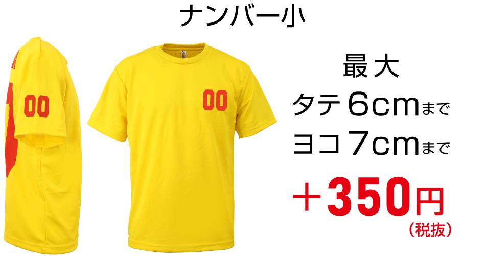 ナンバー小の価格 +350円