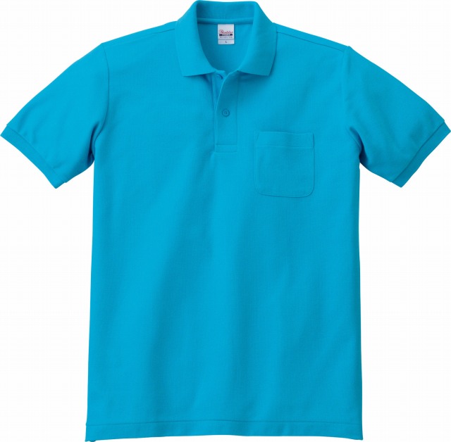 ターコイズ｜すっきりポケット付きポロシャツ