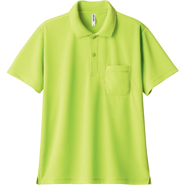 蛍光イエロー｜爽快ポケット付きポロシャツ
