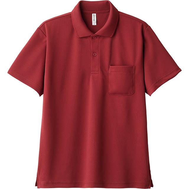 バーガンディ｜爽快ポケット付きポロシャツ