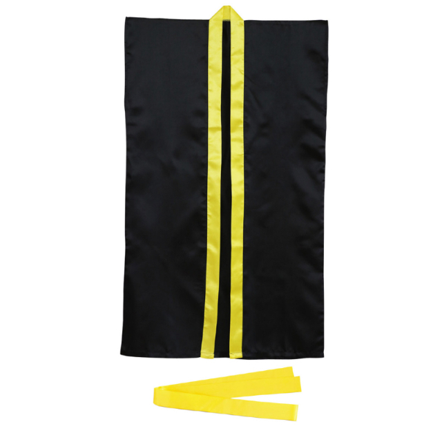 黒（襟黄）｜サテンロングはっぴ