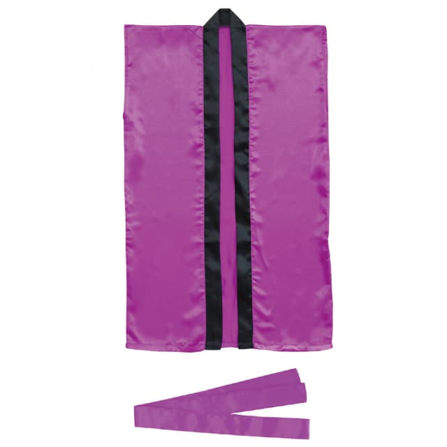 紫｜サテンロングはっぴ