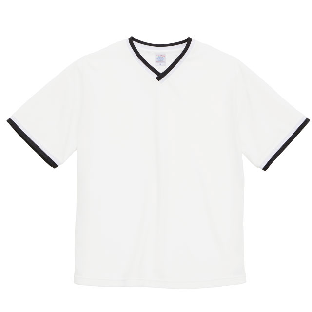 ホワイト×ホワイト×ブラック｜スリーポイントリブラインTシャツ