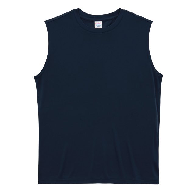 ネイビー|やわらか再生ノースリーブシャツ