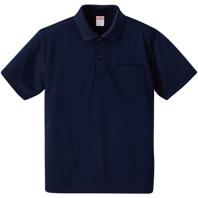 ネイビー｜さらさらドライポケット付きポロシャツ