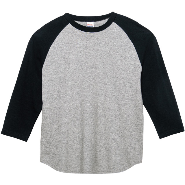 杢グレー×ブラック｜スタンダードラグランTシャツ