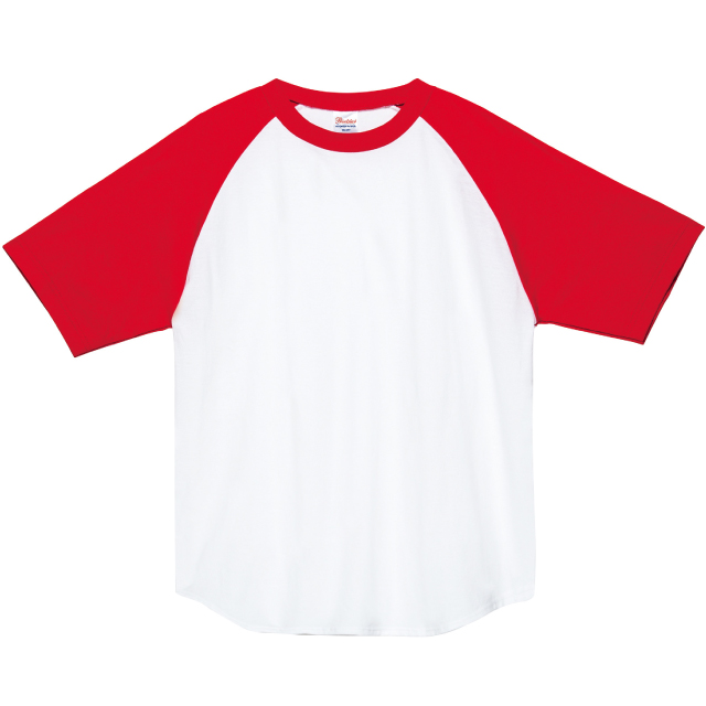 ホワイト×レッド｜ラグラン半袖Tシャツ