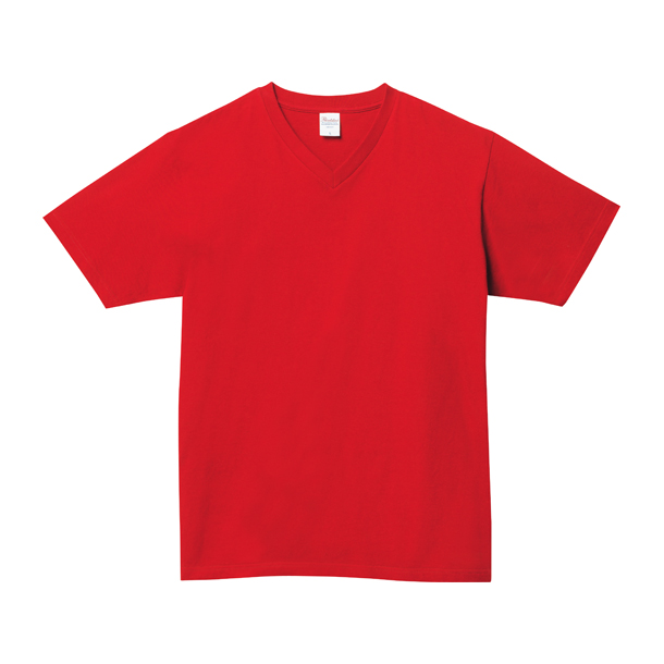 赤・レッドのVネックTシャツを1枚からプリント作成【クラTジャパン】