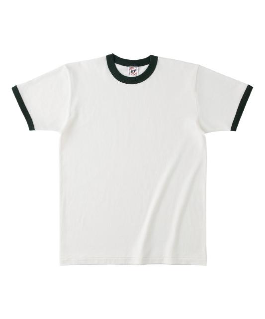 ナチュラル×フォレストグリーン｜厚手体操着Tシャツ