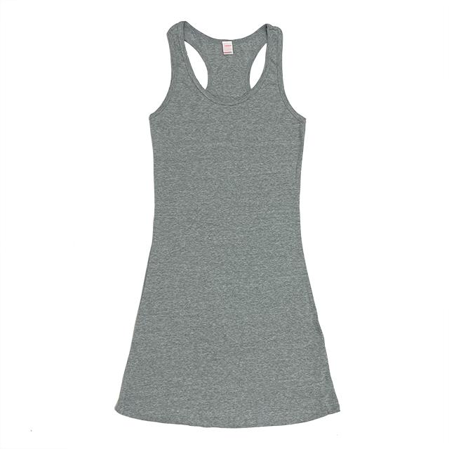 杢グレー｜スリムフィットYバックワンピース