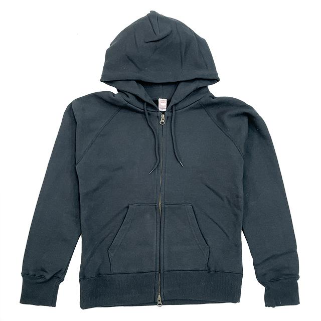 ブラック｜スリムフィットジップパーカー