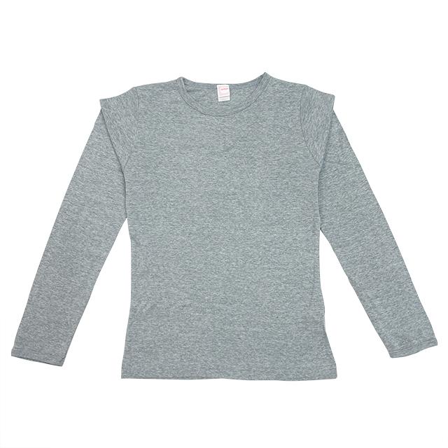 杢グレー|スリムフィットロングTシャツ