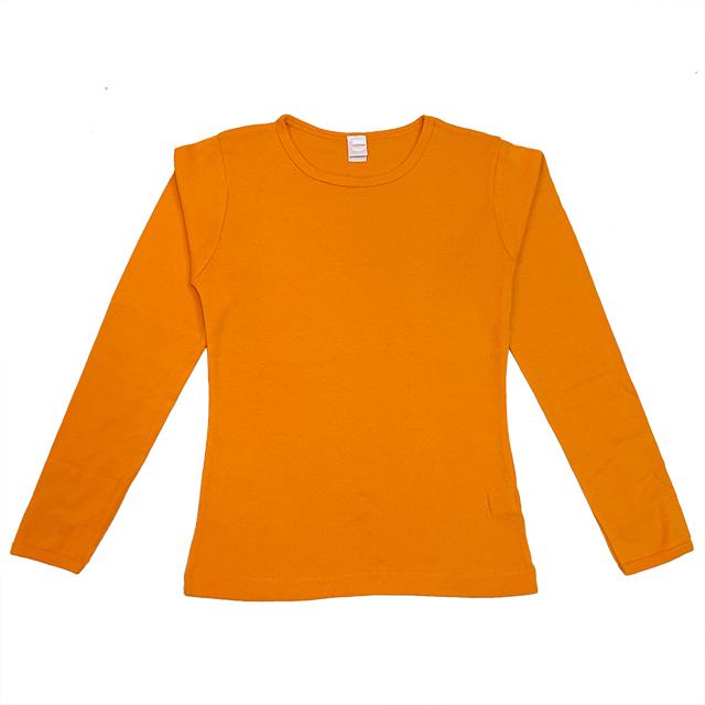 オレンジ|スリムフィットロングTシャツ