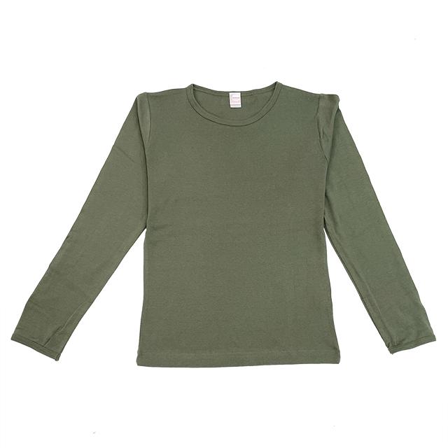 アーミーグリーン|スリムフィットロングTシャツ