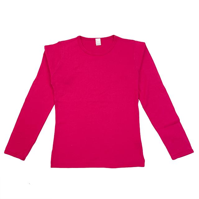 ショッキングピンク|スリムフィットロングTシャツ