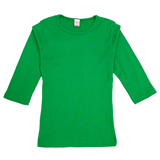 グリーン｜スリムフィット7分袖Tシャツ