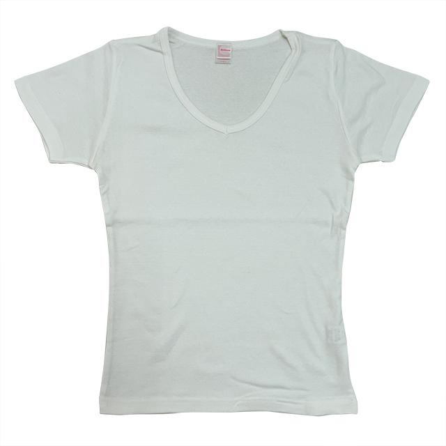 ホワイト｜スリムフィットVネックTシャツ