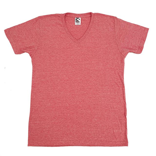 ミックスVネックTシャツ[CROSS CR1106]｜オリジナルプリント作成のクラTジャパン