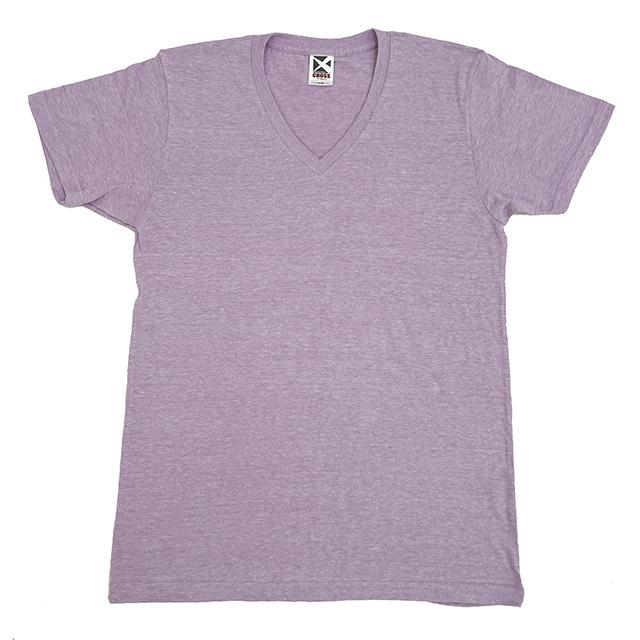 ミックスパープル｜ミックスVネックTシャツ