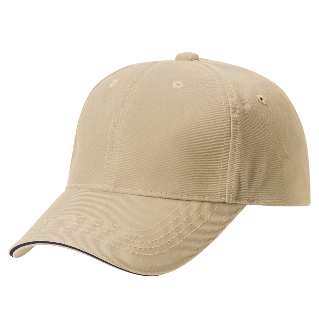 ベージュ／ネイビー｜ラインバイザーキャップ