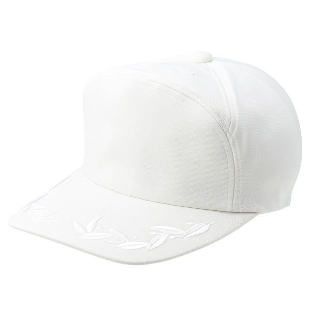 ホワイト|リーフ刺しゅうキャップ