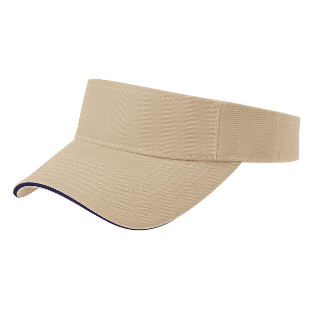 ベージュ/ネイビー|カラフルラインバイザー