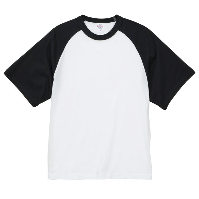 ホワイト×ブラック|ラグランショートスリーブTシャツ