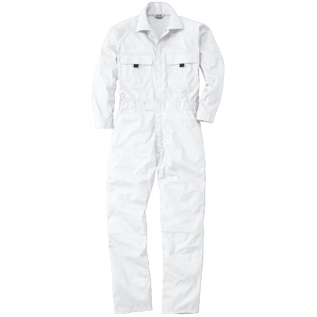 ホワイト｜カラフルつなぎ(えり付)