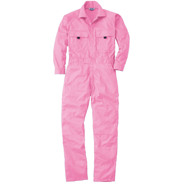 ピンク｜カラフルつなぎ(えり付)