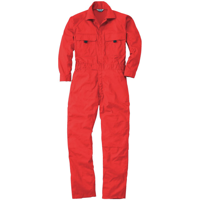 ライトレッド｜カラフルつなぎ(えり付)