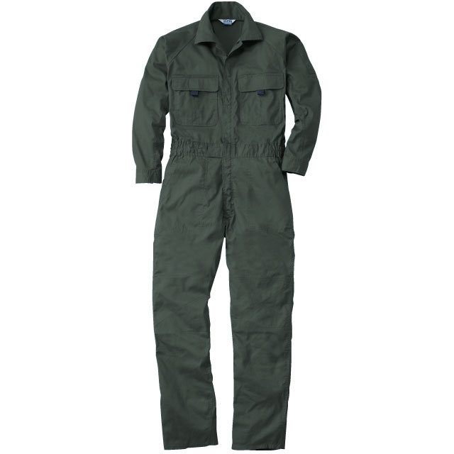 グリーン｜カラフルつなぎ(えり付)