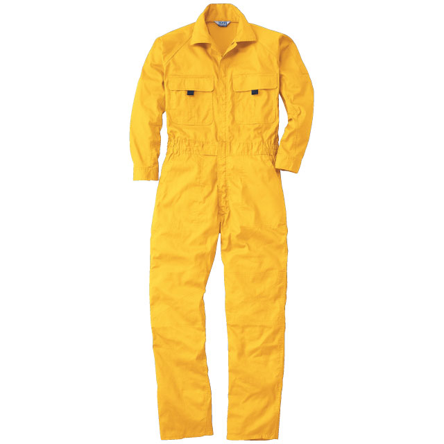 イエロー｜カラフルつなぎ(えり付)