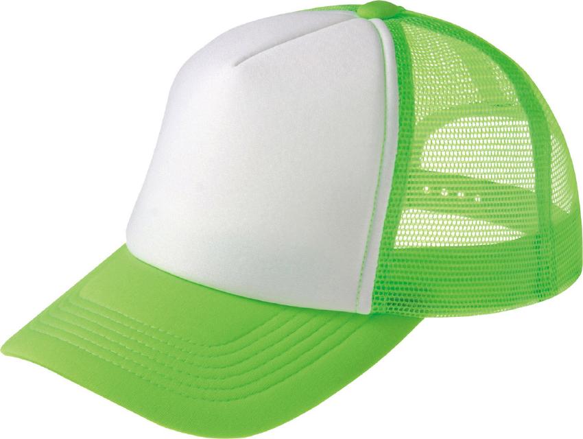 蛍光グリーン×ホワイト｜カラフルキャップ