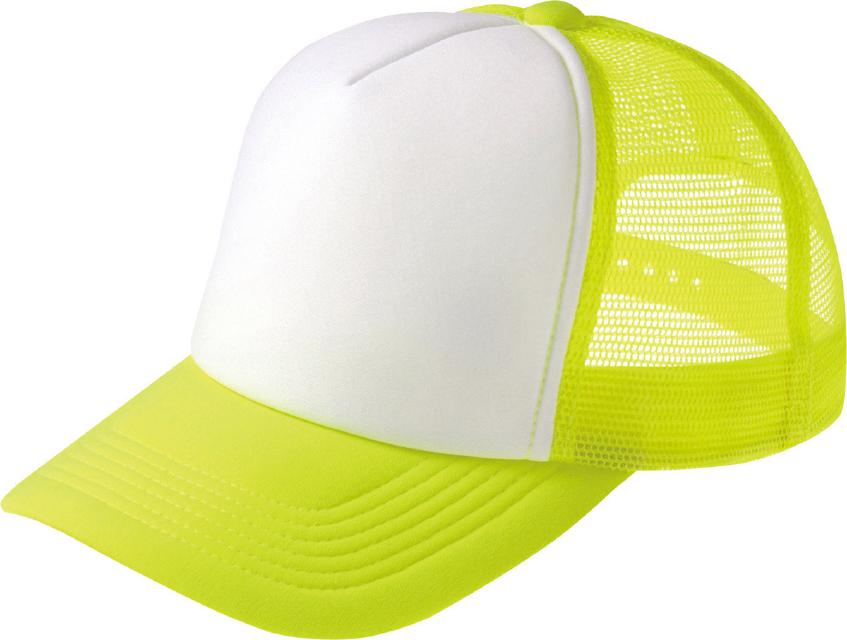 蛍光イエロー×ホワイト｜カラフルキャップ