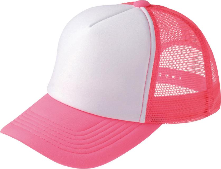 蛍光ピンク×ホワイト｜カラフルキャップ