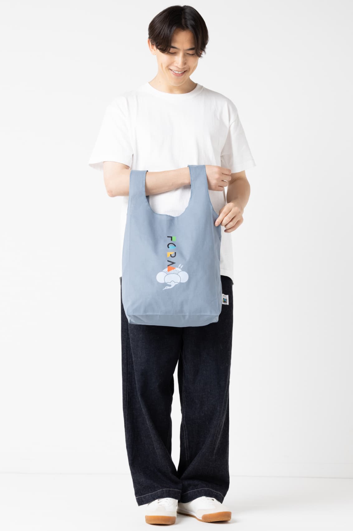 ベルレッタ　マルシェバッグ フェアトレードコットンマチ付マルシェバッグ[MARKLESS STYLE TR