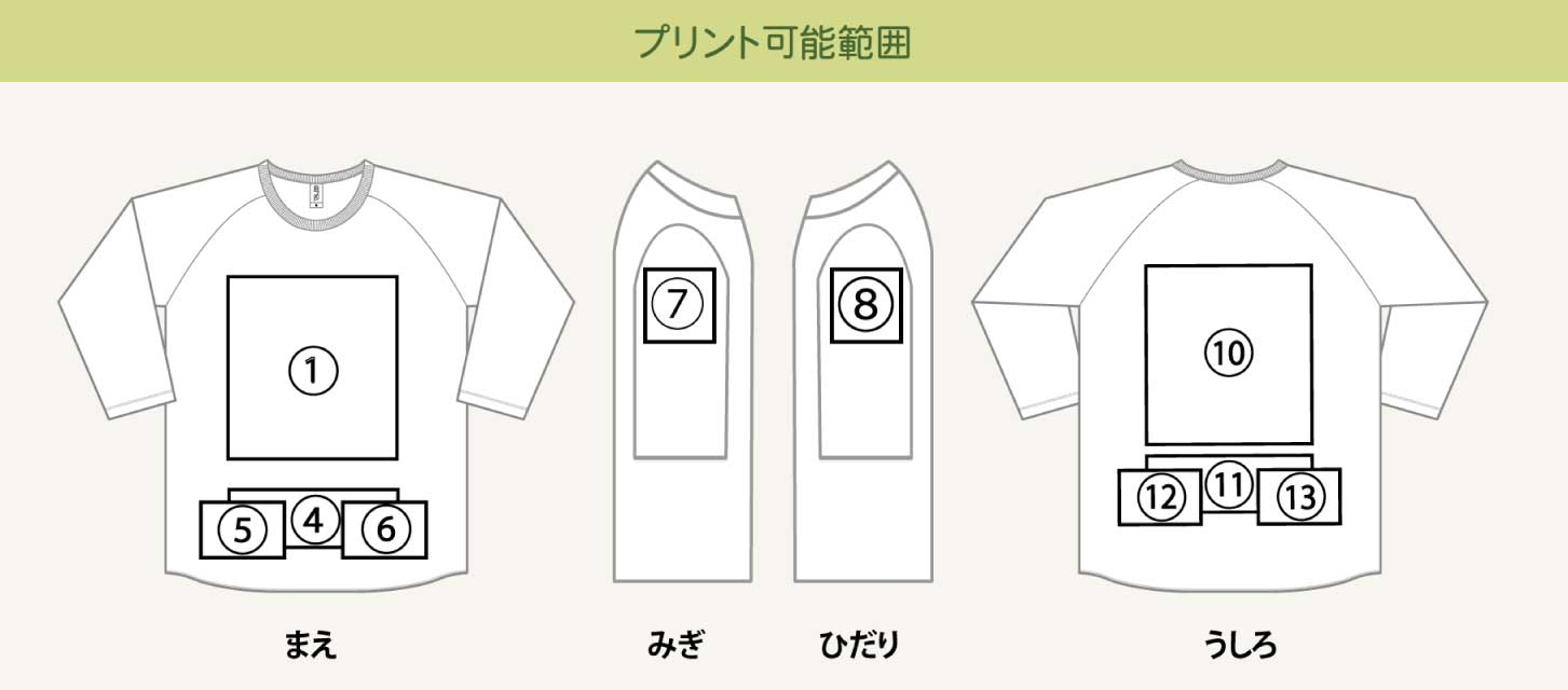 ラグラン3/4スリーブ Tシャツ[United Athle 5045]｜オリジナル