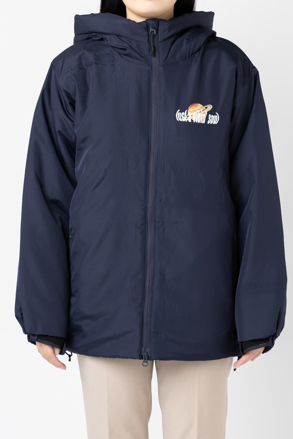 プレーン中綿入りフードブルゾン